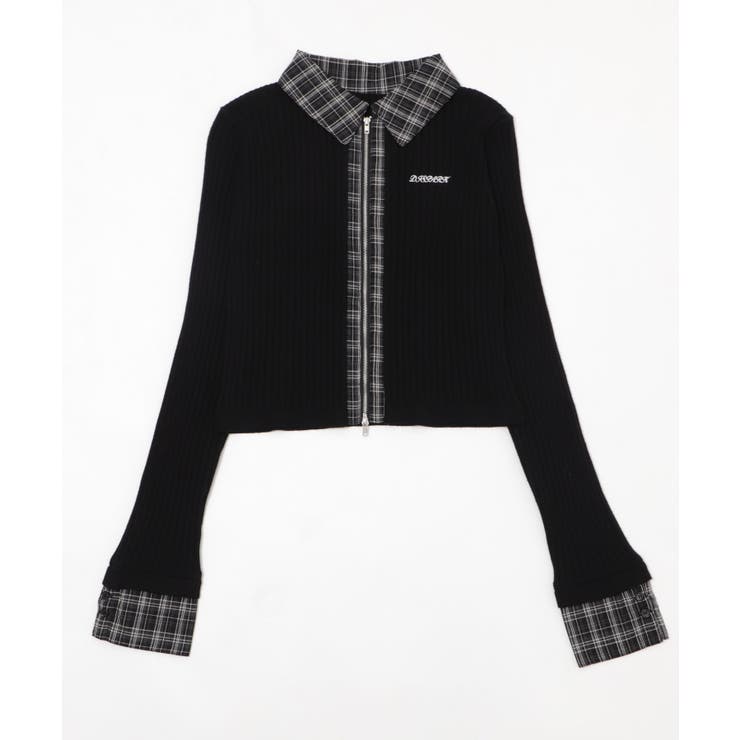 チェックドッキングWジップニット | WEGO【WOMEN】 | 詳細画像10 