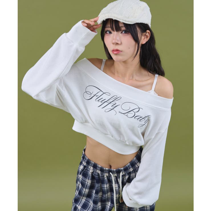 ワイドショルダーロゴスウェット | WEGO【WOMEN】 | 詳細画像1 