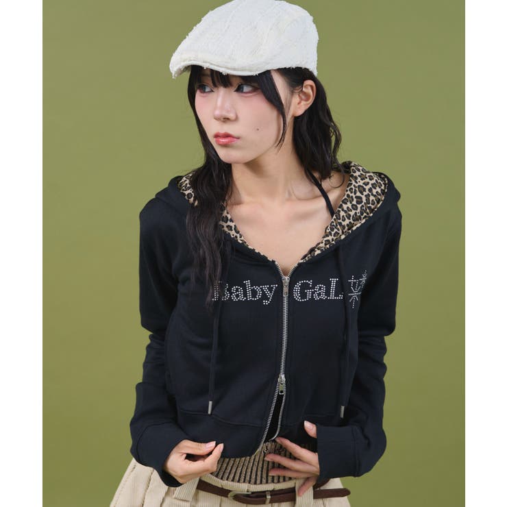 柄1 | ラインストーンショートパーカー | WEGO【WOMEN】