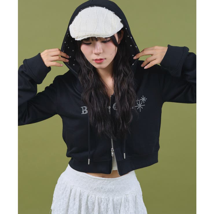 ラインストーンショートパーカー | WEGO【WOMEN】 | 詳細画像9 