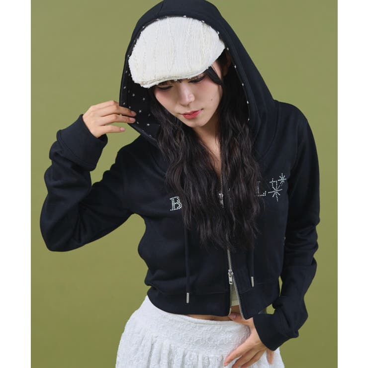 ラインストーンショートパーカー | WEGO【WOMEN】 | 詳細画像10 