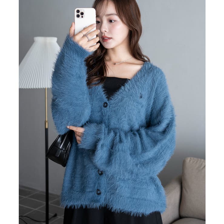 ブルーその他 | 別注USPOLOシャギーニットカーデ | WEGO【WOMEN】