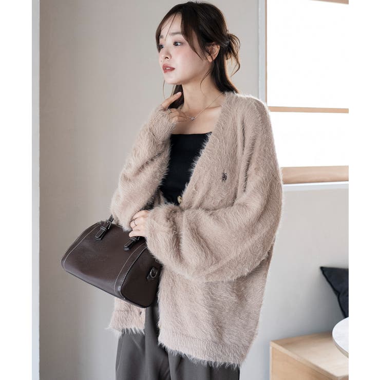 ベージュ | 別注USPOLOシャギーニットカーデ | WEGO【WOMEN】
