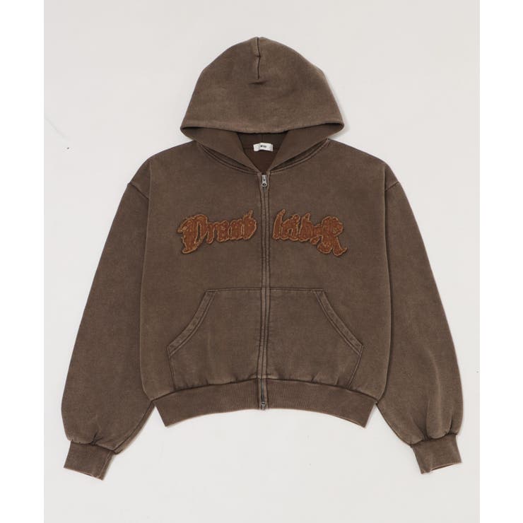 ブラウン | ショートグラフィックZIPパーカー | WEGO【MEN】