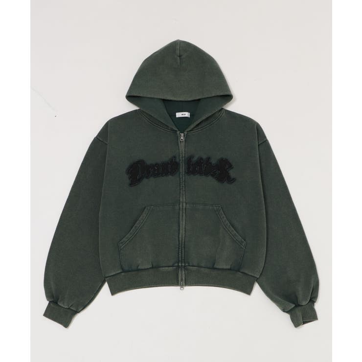 ダークグリーン | ショートグラフィックZIPパーカー | WEGO【MEN】