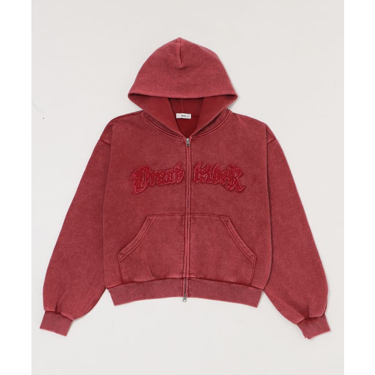 レッド | ショートグラフィックZIPパーカー | WEGO【MEN】