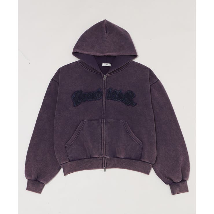パープル | ショートグラフィックZIPパーカー | WEGO【MEN】