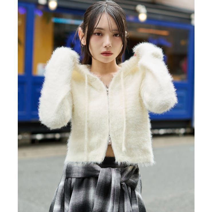 シャギーニットジップパーカー | WEGO【WOMEN】 | 詳細画像9 