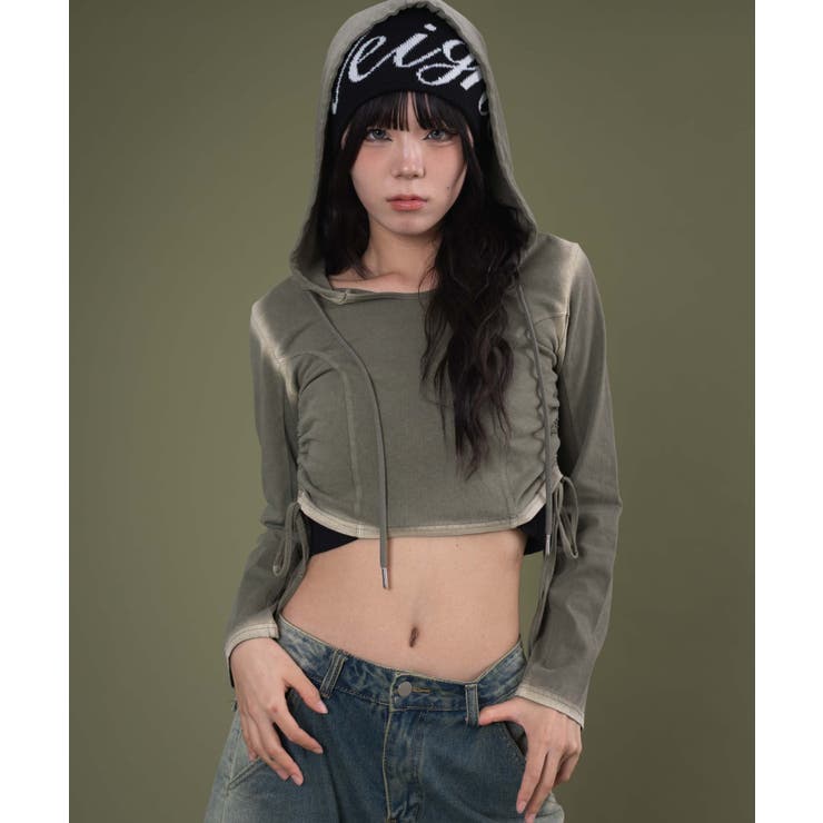 サイドギャザーブリーチフーディー | WEGO【WOMEN】 | 詳細画像1 