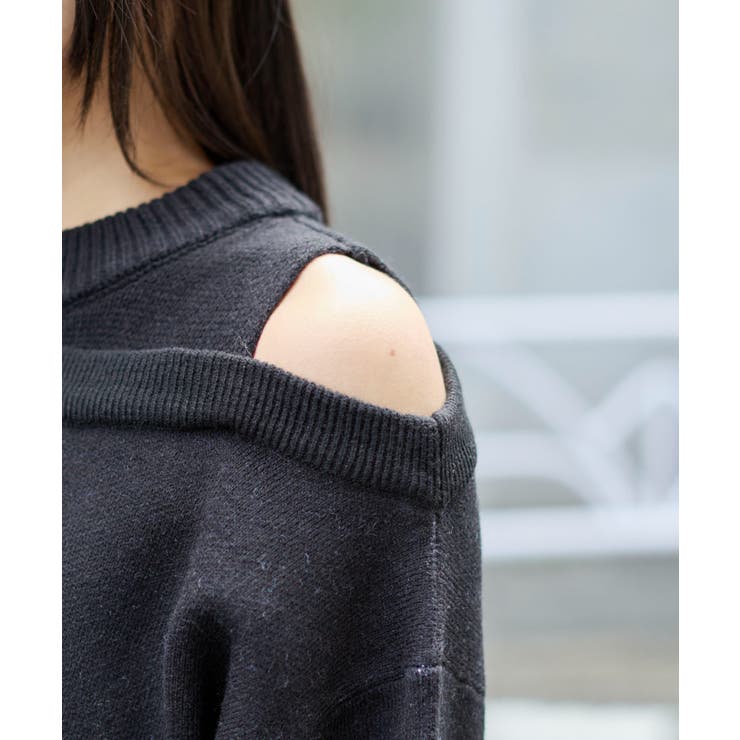 オープンショルダーナンバリングニット | WEGO【WOMEN】 | 詳細画像6 
