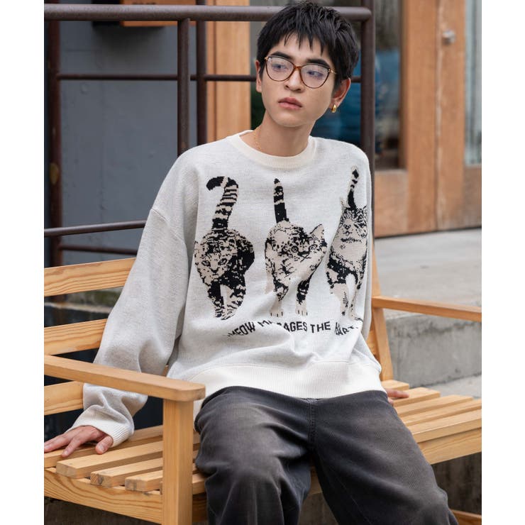 アニマルジャガードニットプルオーバー | WEGO【MEN】 | 詳細画像12 