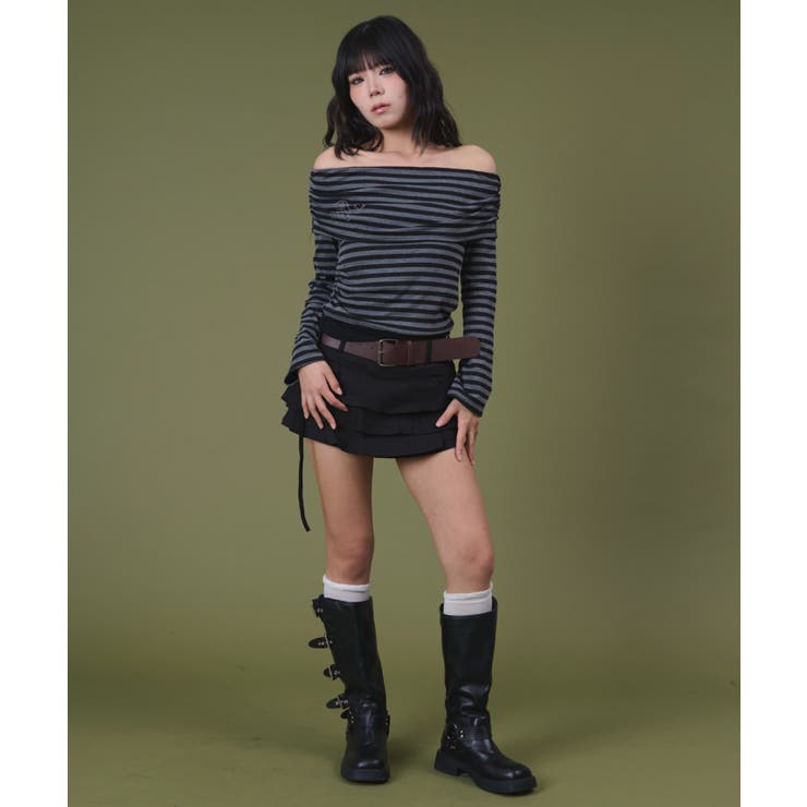 ロゴスタッズボーダーオフショルトップ | WEGO【WOMEN】 | 詳細画像9 