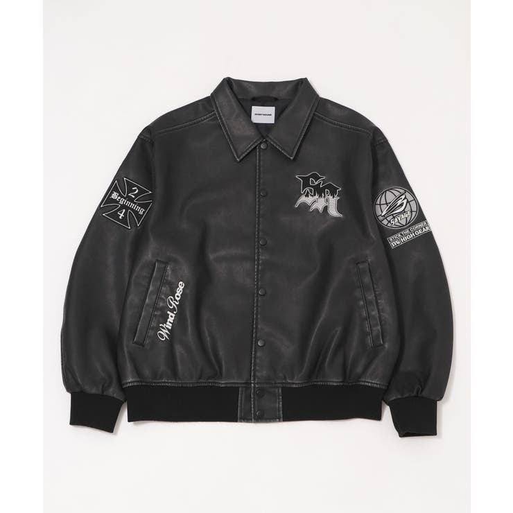 ブラック | PUグラフィックスタジャン | WEGO【MEN】