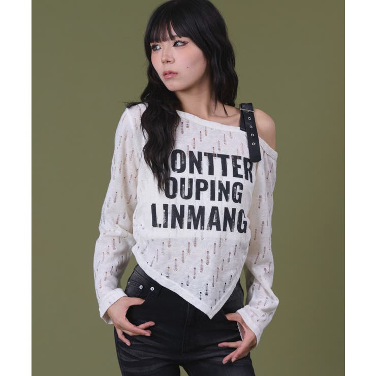 ベルトショルダーロゴニット | WEGO【WOMEN】 | 詳細画像4 