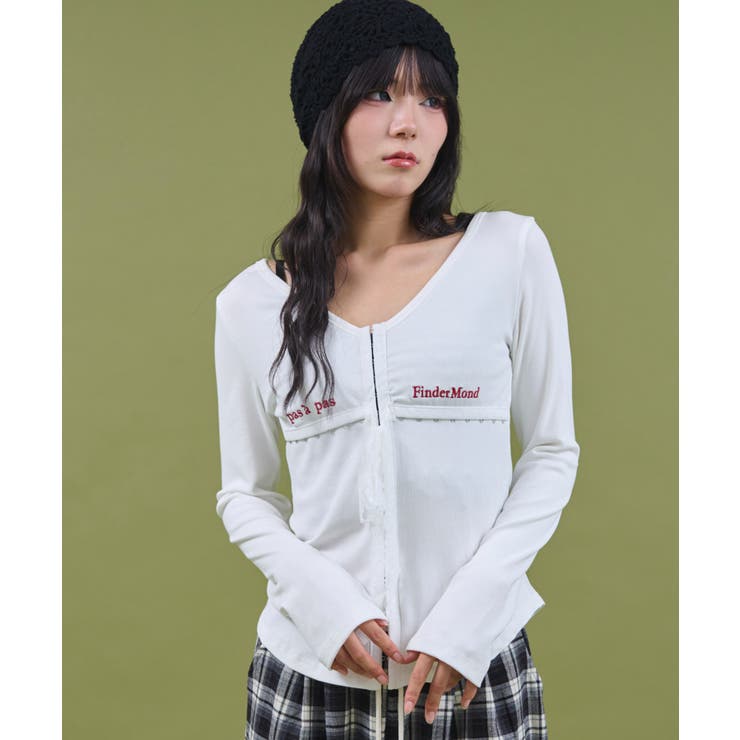 ロゴ刺繍レースフックカーデ | WEGO【WOMEN】 | 詳細画像1 