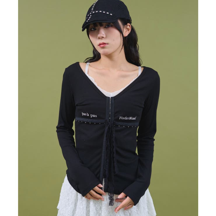 ロゴ刺繍レースフックカーデ | WEGO【WOMEN】 | 詳細画像7 