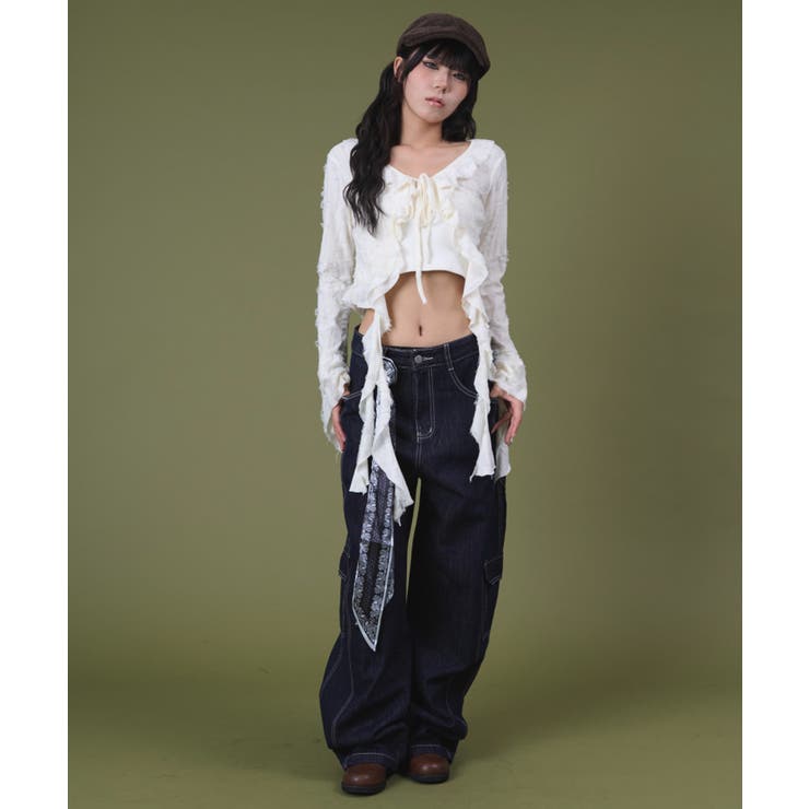 バンダナ付きリジットワイドデニム | WEGO【WOMEN】 | 詳細画像7 