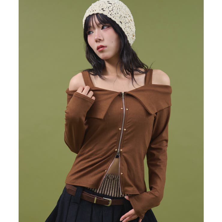 オフショルスタッズデザイントップ | WEGO【WOMEN】 | 詳細画像4 