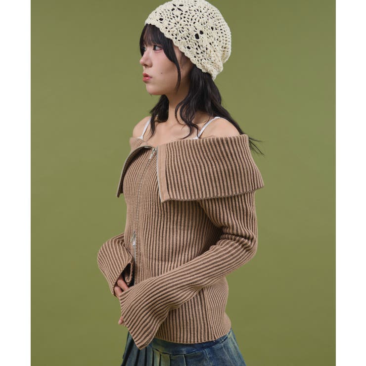 オフショルダブルジップニット | WEGO【WOMEN】 | 詳細画像5 