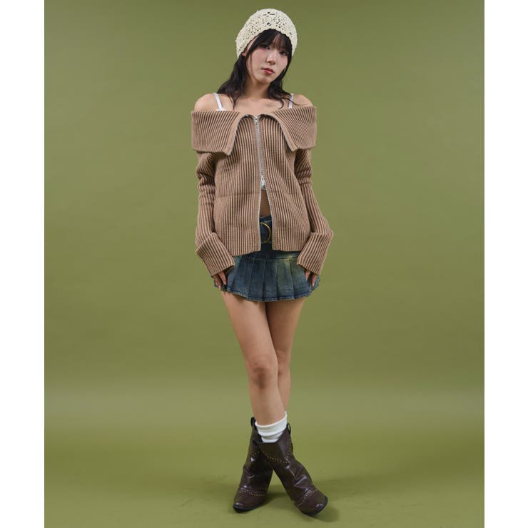 オフショルダブルジップニット | WEGO【WOMEN】 | 詳細画像6 