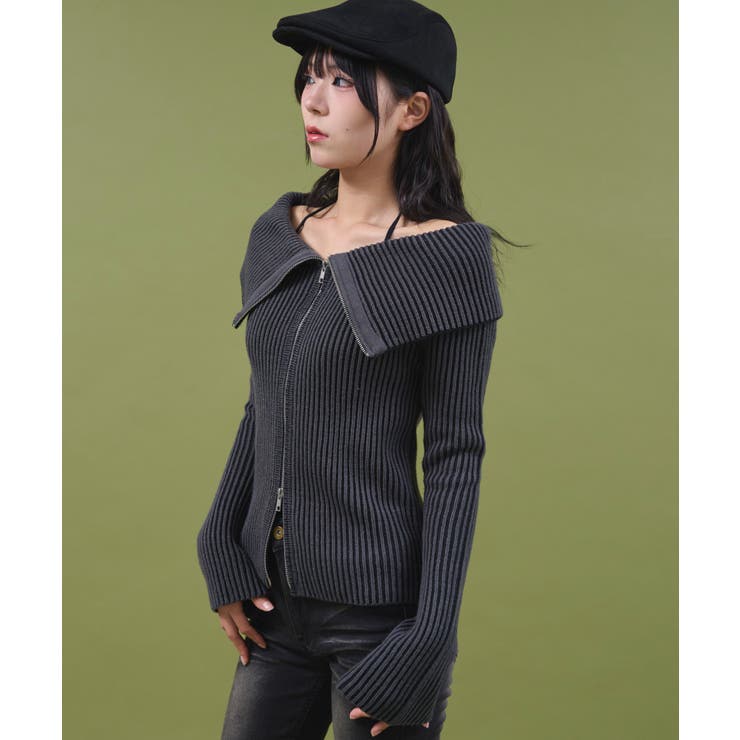 オフショルダブルジップニット | WEGO【WOMEN】 | 詳細画像7 
