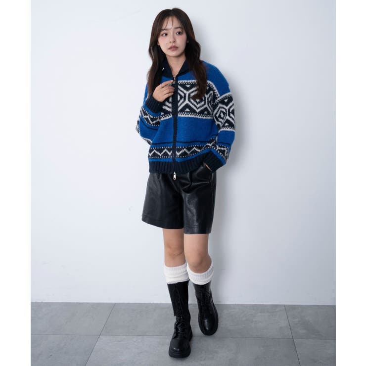 トライバル柄カウチンジップニット | WEGO【WOMEN】 | 詳細画像3 