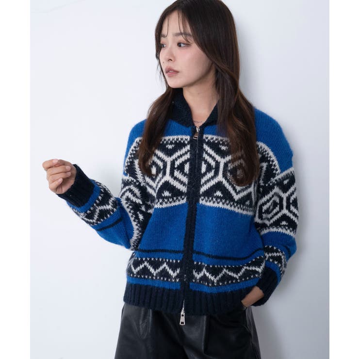 トライバル柄カウチンジップニット | WEGO【WOMEN】 | 詳細画像13 