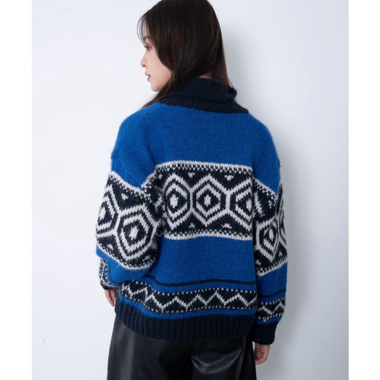 トライバル柄カウチンジップニット | WEGO【WOMEN】 | 詳細画像15 