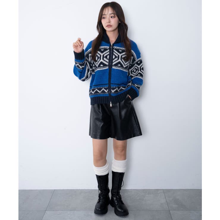 トライバル柄カウチンジップニット | WEGO【WOMEN】 | 詳細画像17 