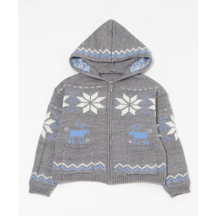雪柄ZIPフードカーディガン | WEGO【WOMEN】 | 詳細画像18 
