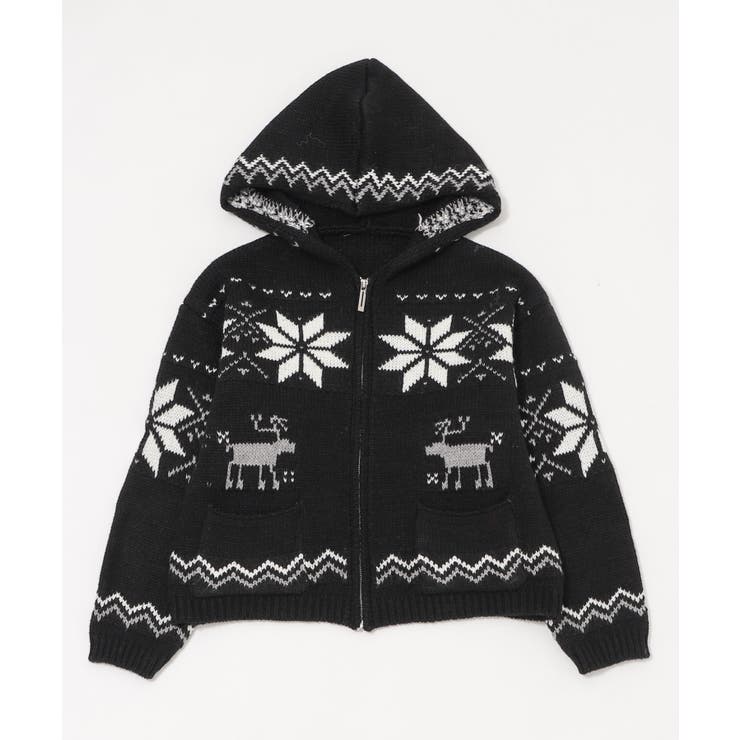 雪柄ZIPフードカーディガン | WEGO【WOMEN】 | 詳細画像19 