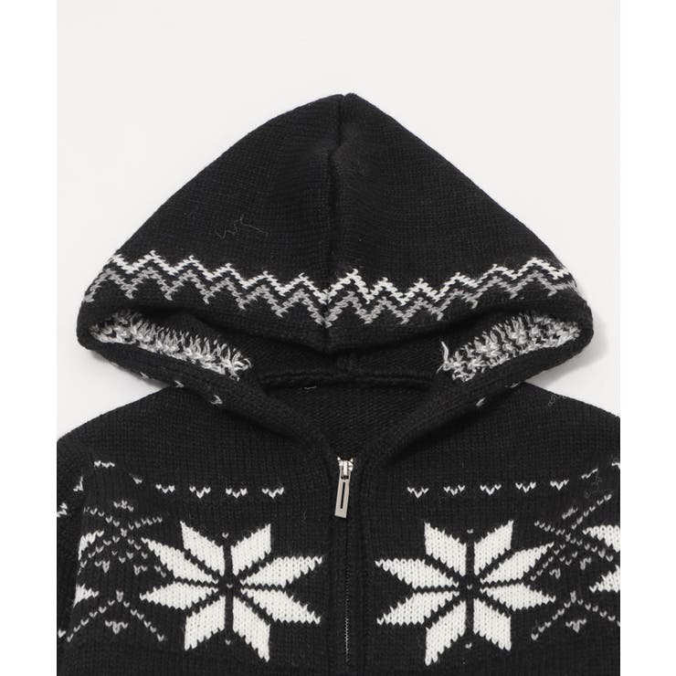 雪柄ZIPフードカーディガン | WEGO【WOMEN】 | 詳細画像21 