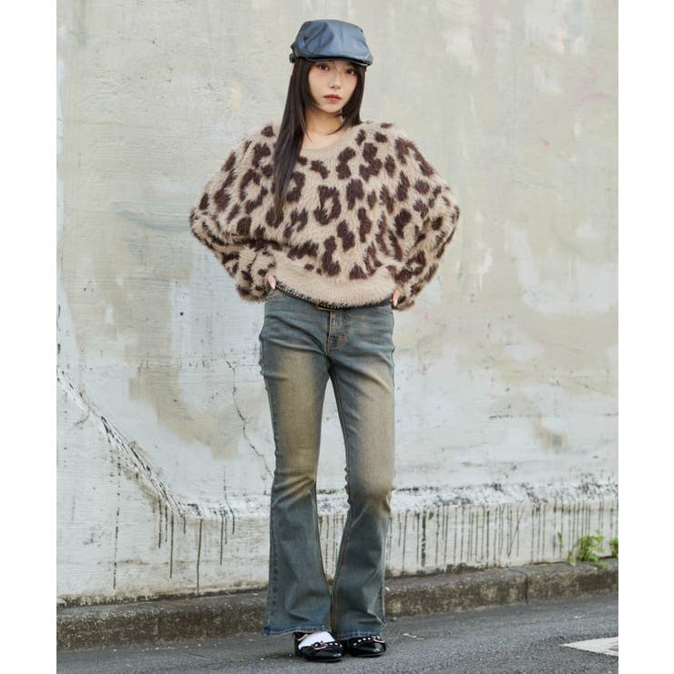 レオパードシャギーショートニット | WEGO【WOMEN】 | 詳細画像2 