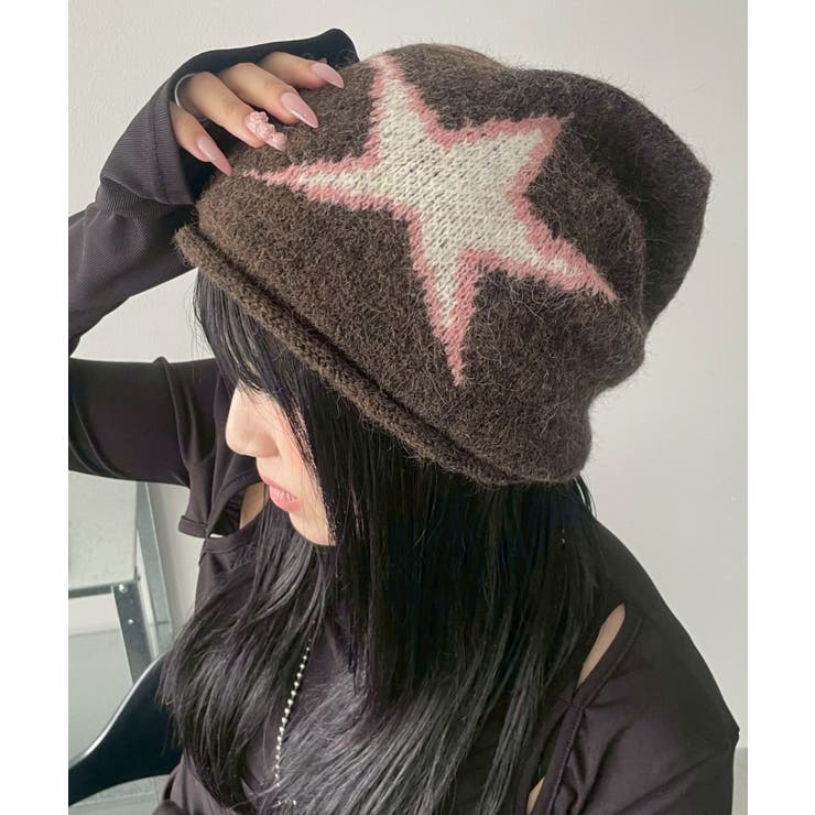 ブラウン | スタージャガードビーニー | WEGO【MEN】