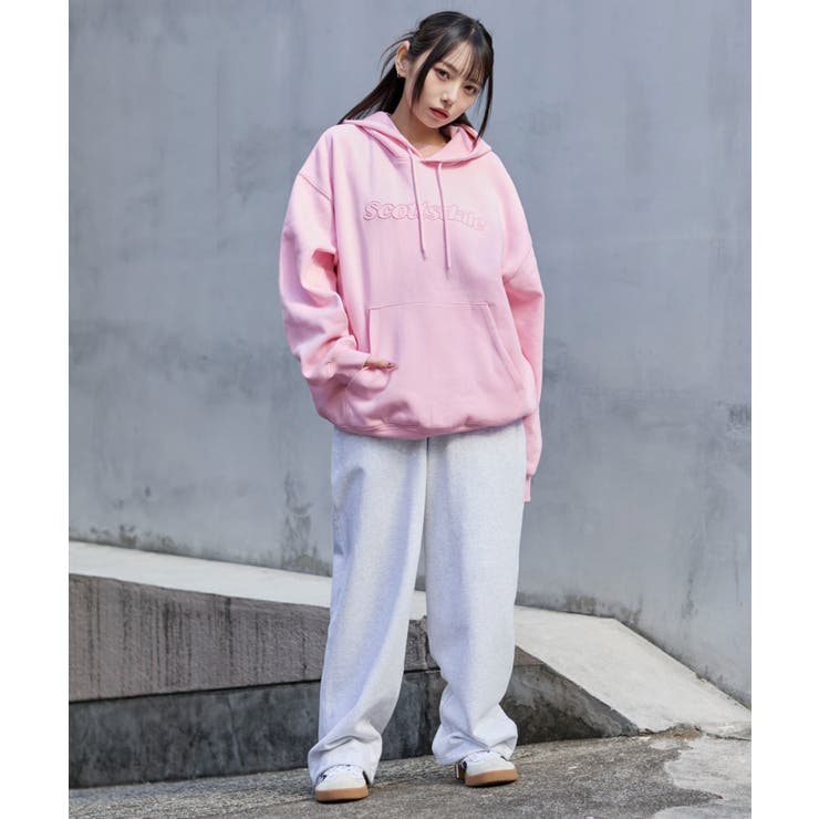 エンボスステッチロゴプルパーカー | WEGO【MEN】 | 詳細画像2 