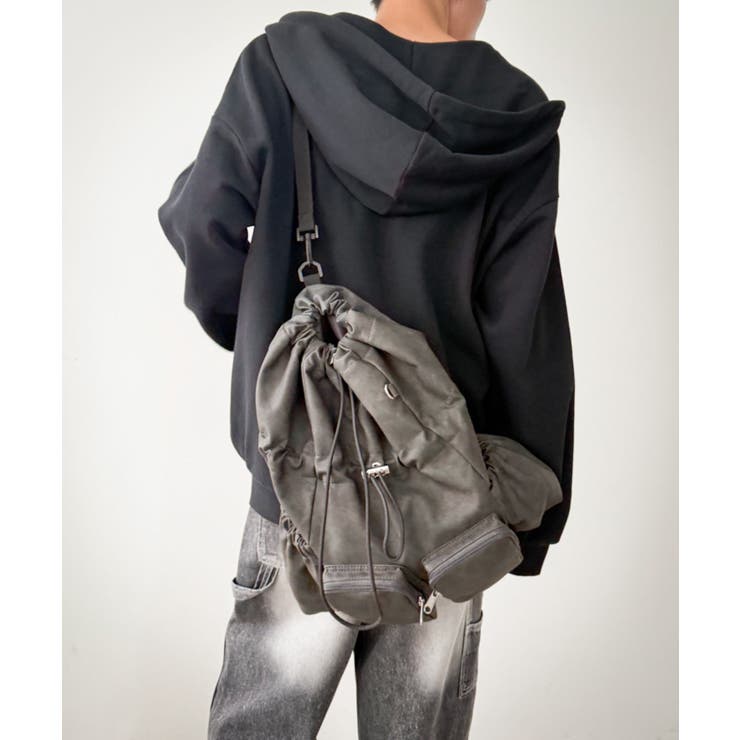 グレー | 2ポケットPUドロストナップサック | WEGO【MEN】