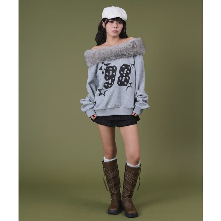 ファーオフショルダースターロゴプルオーバー | WEGO【WOMEN】 | 詳細画像8 