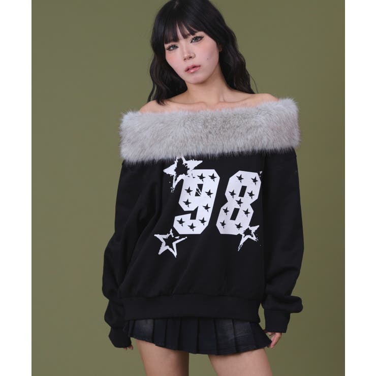 ファーオフショルダースターロゴプルオーバー | WEGO【WOMEN】 | 詳細画像9 