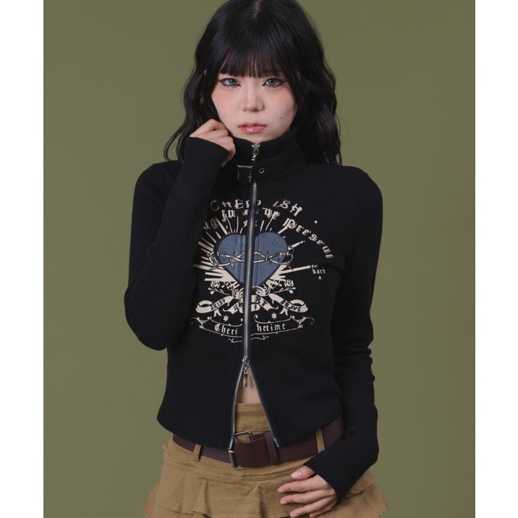ファーグラフィックWジップニット | WEGO【WOMEN】 | 詳細画像8 