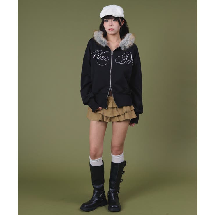 ラインストーンロゴファ-ジップーパーカー | WEGO【WOMEN】 | 詳細画像9 