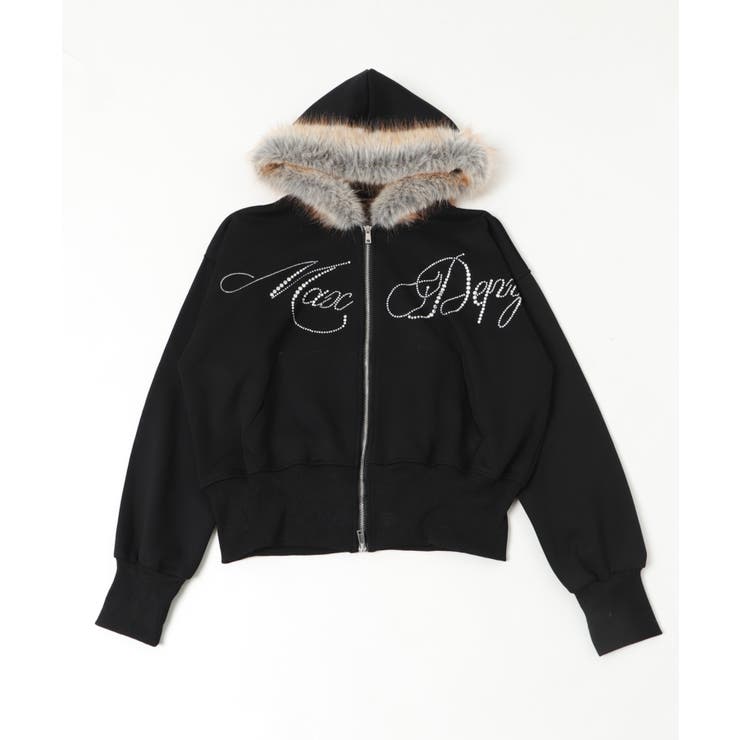 ラインストーンロゴファ-ジップーパーカー | WEGO【WOMEN】 | 詳細画像10 