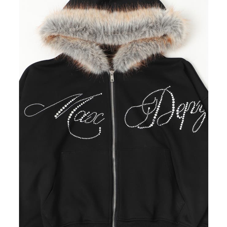 ラインストーンロゴファ-ジップーパーカー | WEGO【WOMEN】 | 詳細画像12 