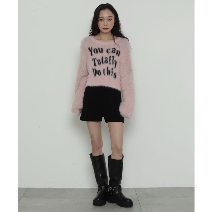 ロゴシャギーショートニット | WEGO【WOMEN】 | 詳細画像2 