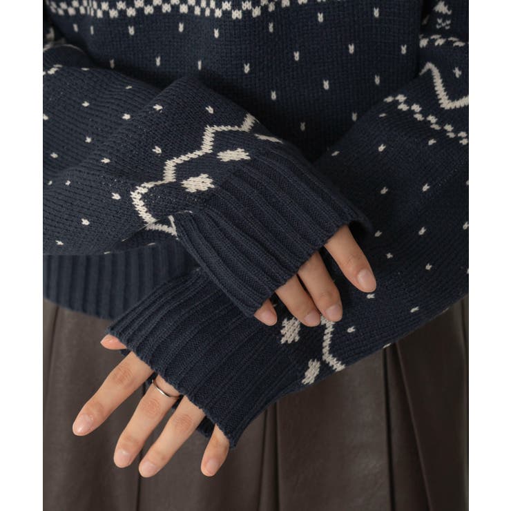 ノルディック柄ハーフジップニット | WEGO【WOMEN】 | 詳細画像6 