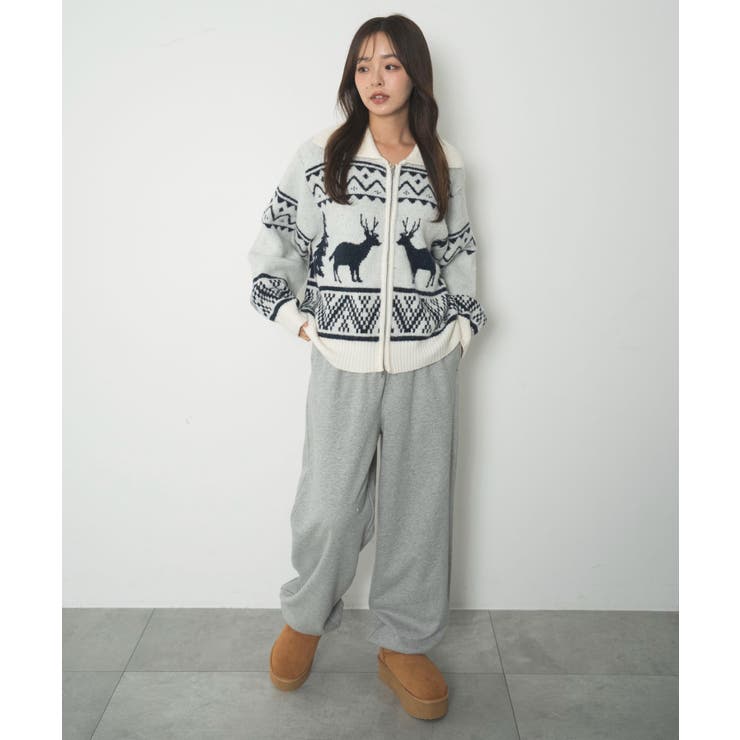 雪柄ダブルジップニット | WEGO【WOMEN】 | 詳細画像2 