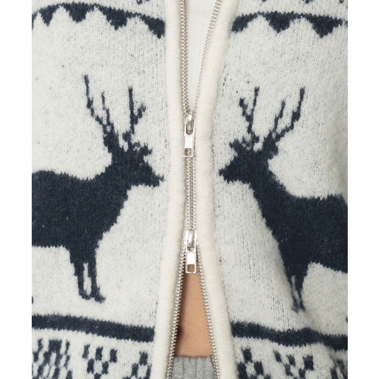 雪柄ダブルジップニット | WEGO【WOMEN】 | 詳細画像7 