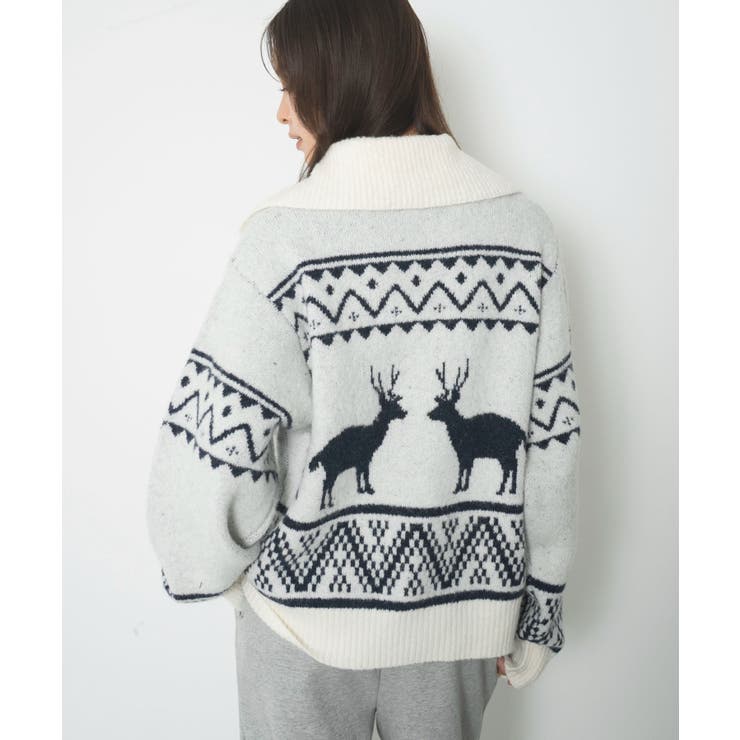 雪柄ダブルジップニット | WEGO【WOMEN】 | 詳細画像12 