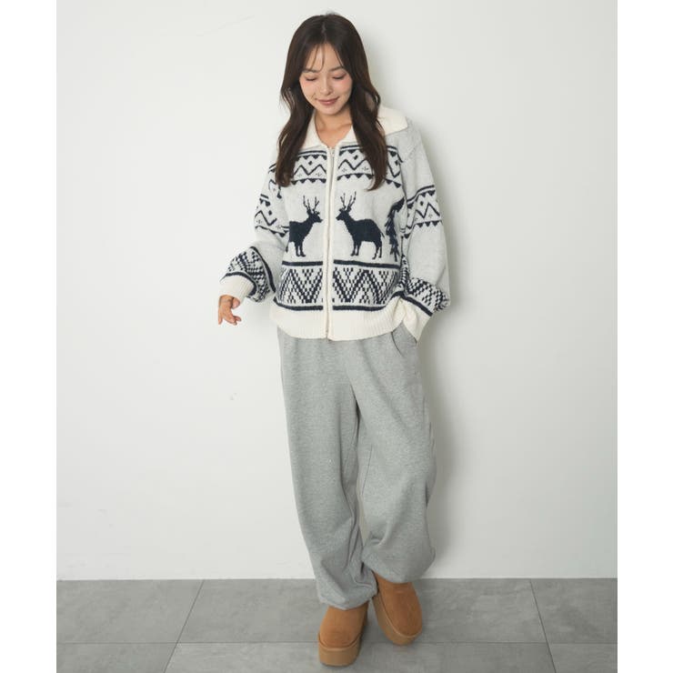 雪柄ダブルジップニット | WEGO【WOMEN】 | 詳細画像13 