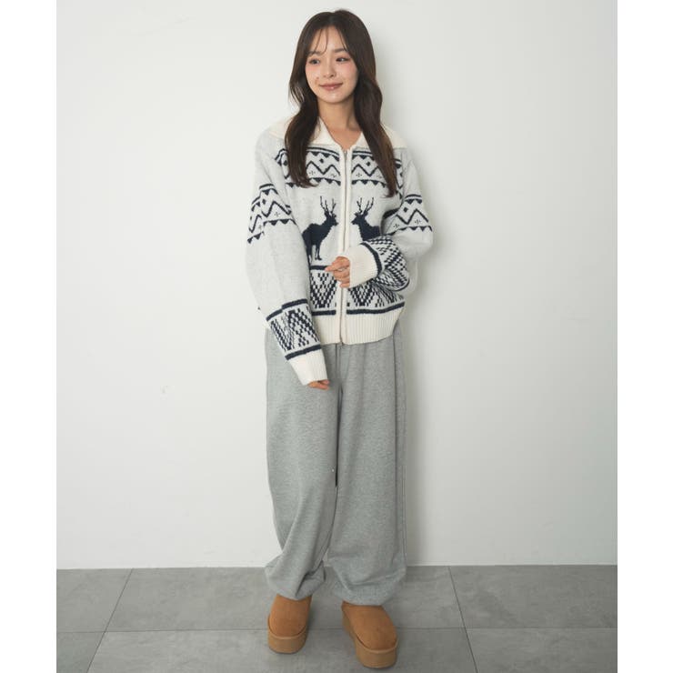 雪柄ダブルジップニット | WEGO【WOMEN】 | 詳細画像14 