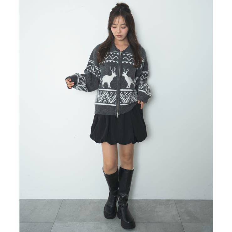 雪柄ダブルジップニット | WEGO【WOMEN】 | 詳細画像18 